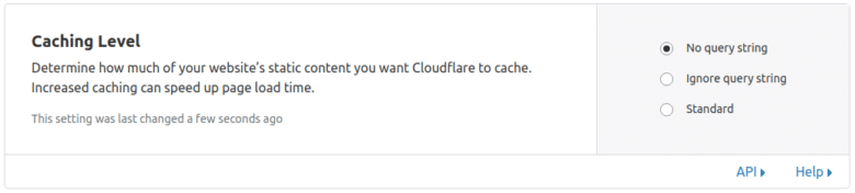 Caching level CloudFlare