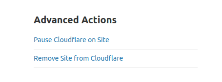 Pausar CloudFlare