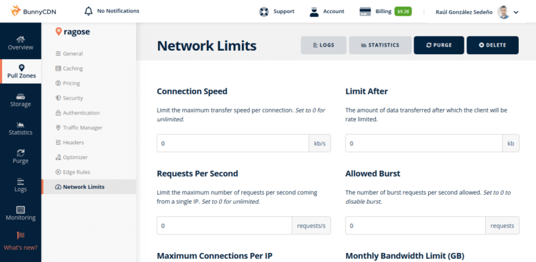 BunnyCDN Network Limits